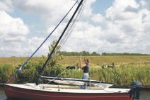 Valk huren in Friesland - mast strijken met gasveer